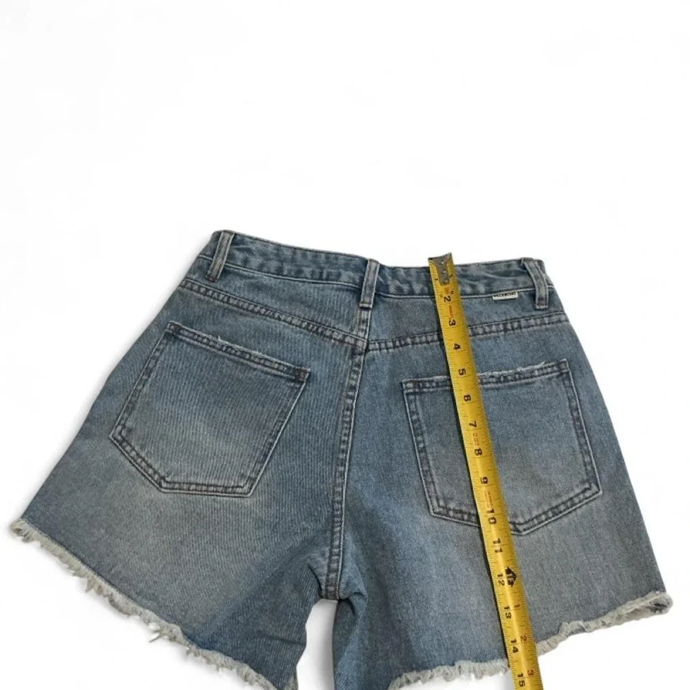 Billabong Denim Shorts Womens 27 Blue New Distressed How Bout That High Waist